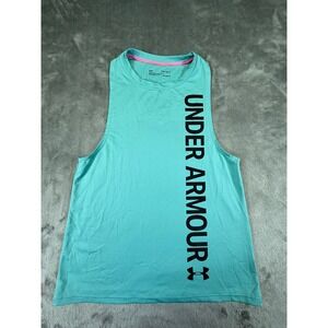 Under Armour HeatGear Teal Blue Racerback Muscle Tank Top Youth Large YLG